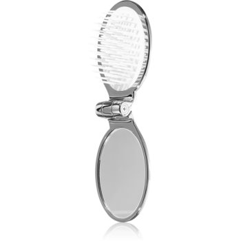 Janeke Chromium Line Folding Hair-Brush with Mirror pieptene de păr cu oglinda mica-Janeke