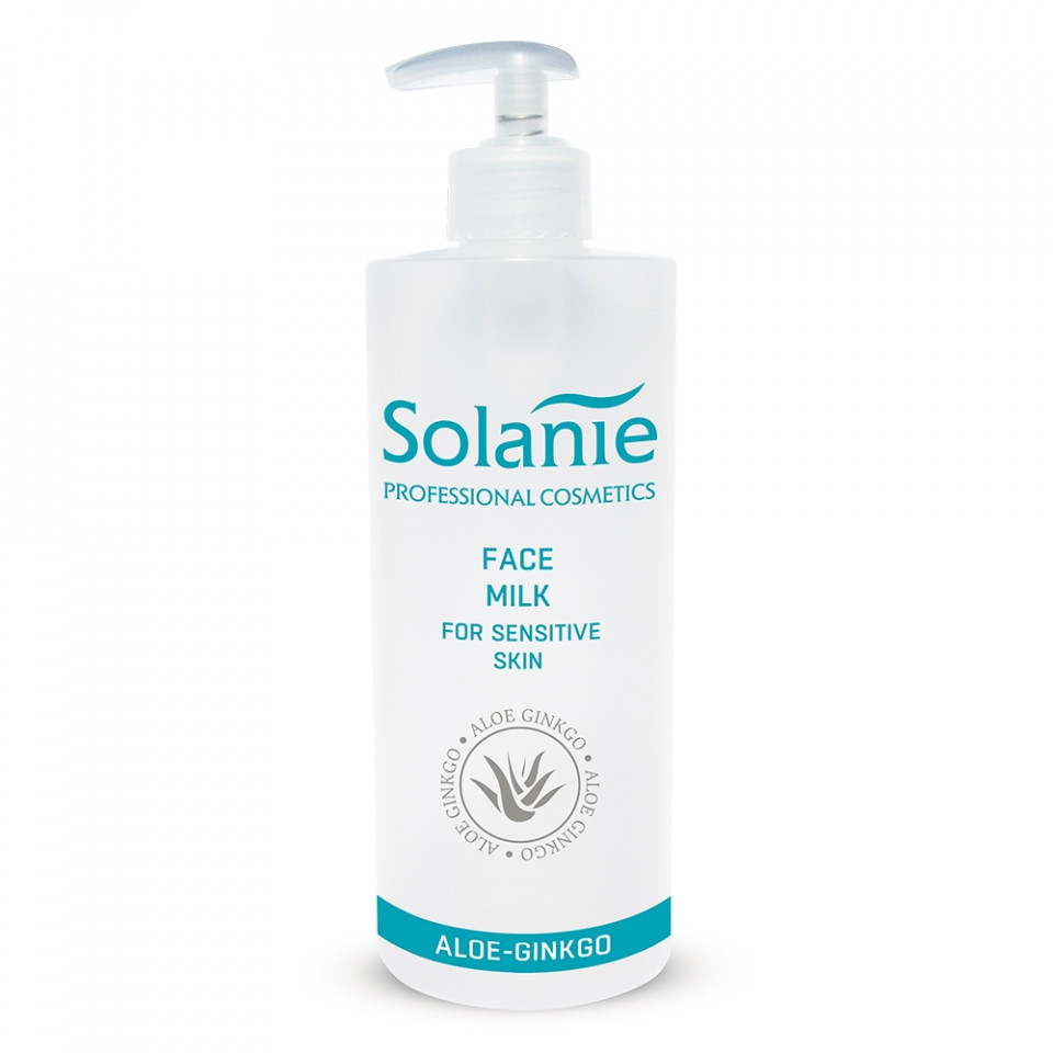 Solanie Lapte demachiant fara parfum pentru ten sensibil Aloe Ginkgo 500ml-Solanie